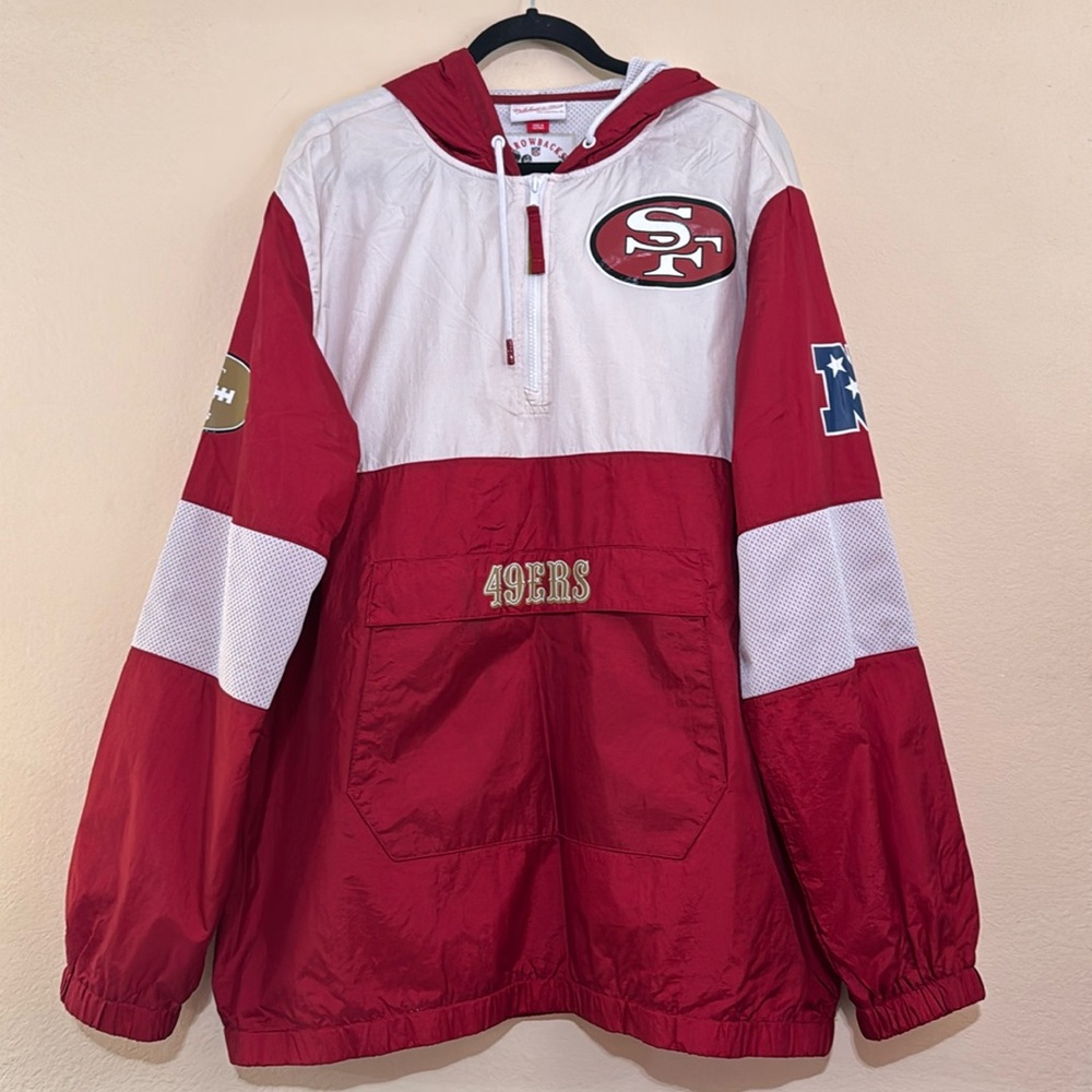 Mitchell & Ness  SF49ers FTTB Quarter-Zip Pullover Windbreaker Jacket